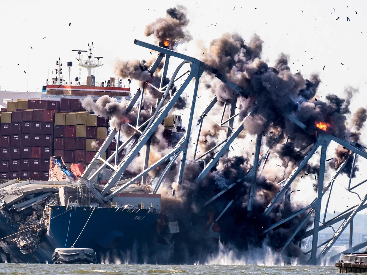 Explosives Take Down Collapsed Span of Baltimore Bridge