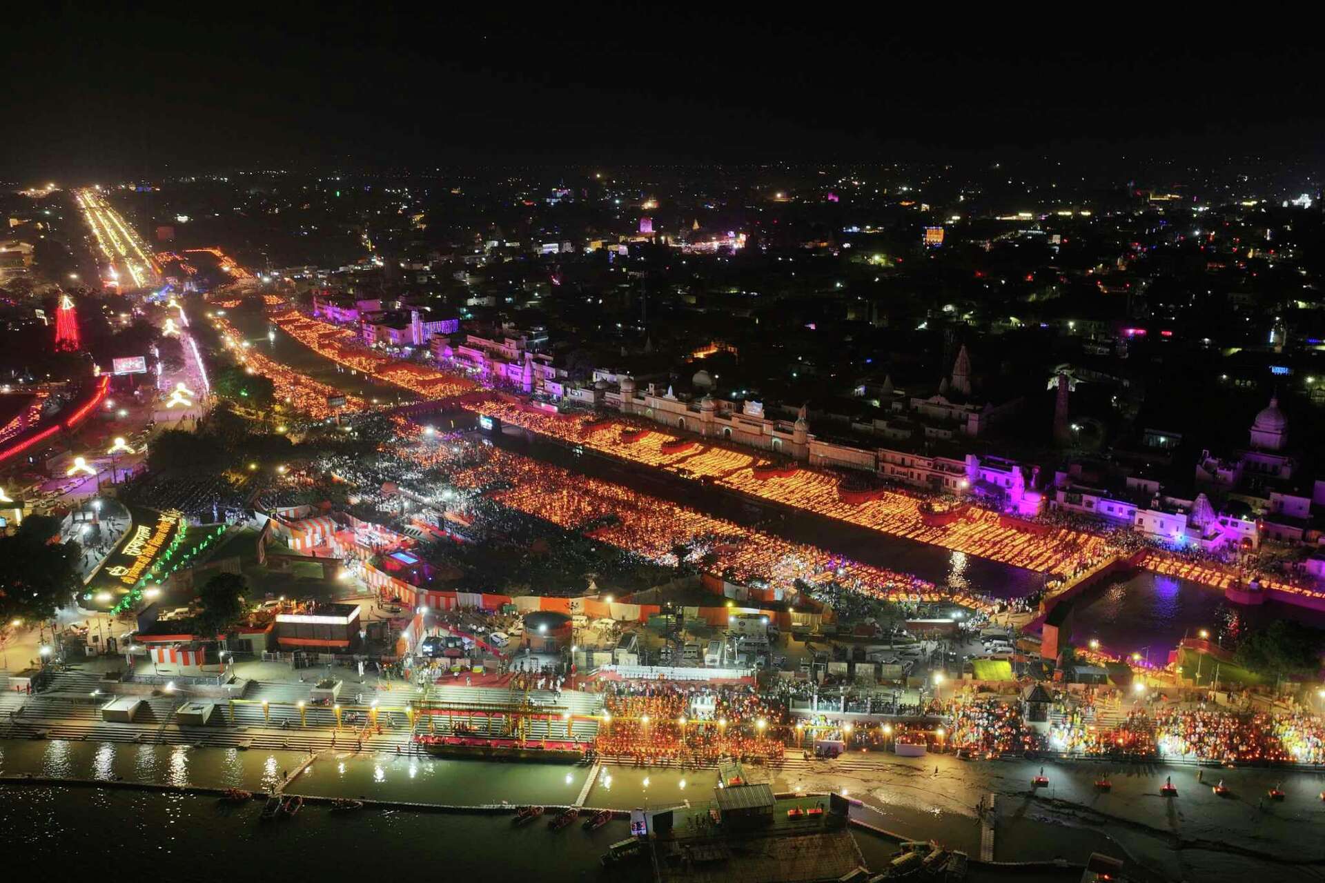 Ayodhya Shines with 2.51 Million Lamps for Record-Breaking Diwali Celebration Along Saryu River