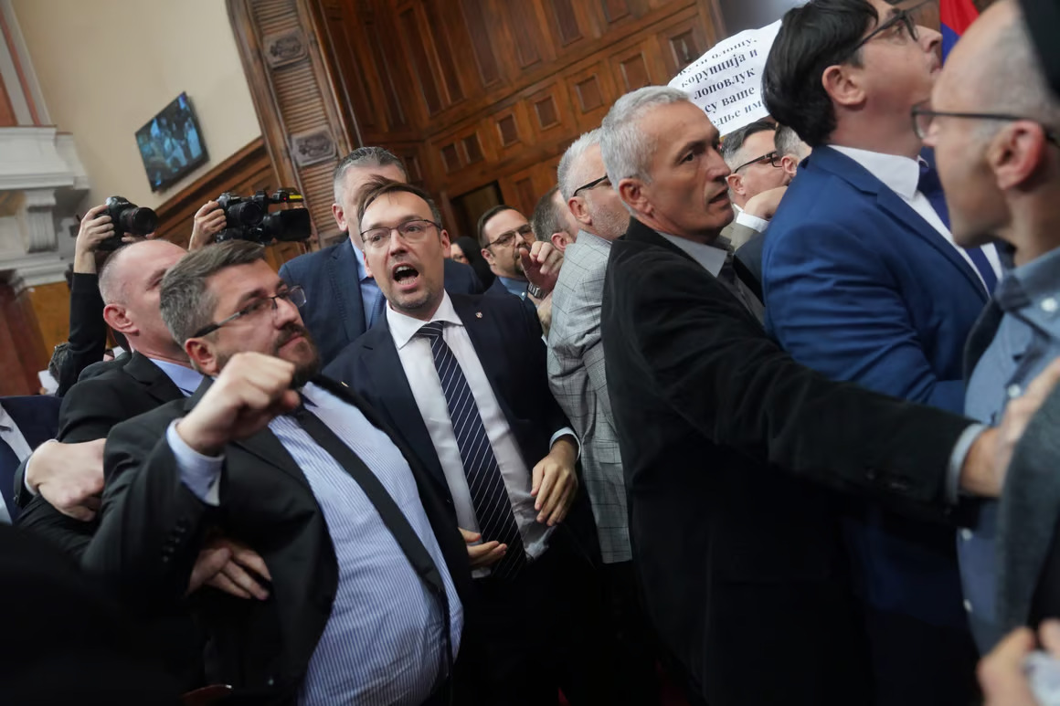 Violence Erupts in Serbian Parliament Over Novi Sad Roof Collapse Amid Protests and Accountability Demands