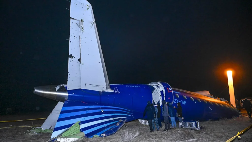 Tragedy Strikes as Azerbaijan Airlines Flight J2-8243 Downed Amid Suspected Missile Error Near Aktau