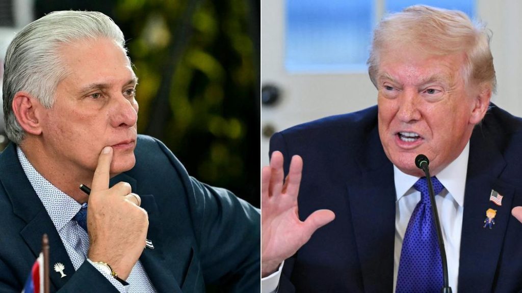 Miguel Díaz-Canel and Donald Trump