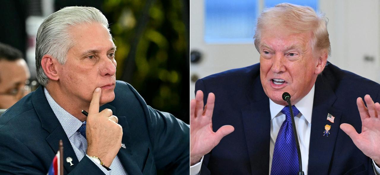 Miguel Díaz-Canel and Donald Trump